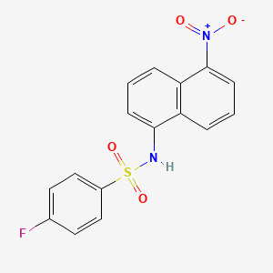 molecular formula C16H11FN2O4S B4082962 4-fluoro-N-(5-nitro-1-naphthyl)benzenesulfonamide 