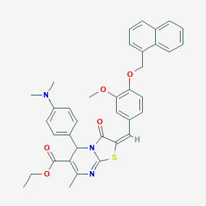 ethyl 5-[4-(dimethylamino)phenyl]-2-[3-methoxy-4-(1-naphthylmethoxy)benzylidene]-7-methyl-3-oxo-2,3-dihydro-5H-[1,3]thiazolo[3,2-a]pyrimidine-6-carboxylate