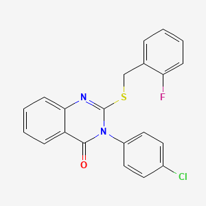 molecular formula C21H14ClFN2OS B4082986 3-(4-chlorophenyl)-2-[(2-fluorobenzyl)thio]-4(3H)-quinazolinone CAS No. 477328-97-5