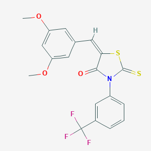molecular formula C19H14F3NO3S2 B408300 5-(3,5-Dimethoxybenzylidene)-2-thioxo-3-[3-(trifluoromethyl)phenyl]-1,3-thiazolidin-4-one 