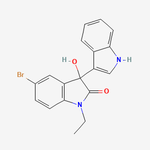 molecular formula C18H15BrN2O2 B4083033 5'-bromo-1'-ethyl-3'-hydroxy-1',3'-dihydro-1H,2'H-3,3'-biindol-2'-one 