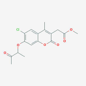molecular formula C17H17ClO6 B4083044 methyl [6-chloro-4-methyl-7-(1-methyl-2-oxopropoxy)-2-oxo-2H-chromen-3-yl]acetate 