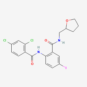 molecular formula C19H17Cl2IN2O3 B4083067 2,4-dichloro-N-(4-iodo-2-{[(tetrahydro-2-furanylmethyl)amino]carbonyl}phenyl)benzamide 