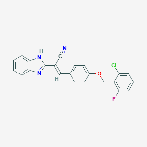molecular formula C23H15ClFN3O B408307 2-(1H-benzimidazol-2-yl)-3-{4-[(2-chloro-6-fluorobenzyl)oxy]phenyl}acrylonitrile 