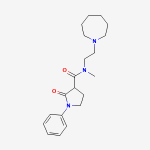 molecular formula C20H29N3O2 B4083079 N-[2-(1-azepanyl)ethyl]-N-methyl-2-oxo-1-phenyl-3-pyrrolidinecarboxamide 