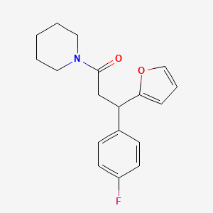 molecular formula C18H20FNO2 B4083088 1-[3-(4-fluorophenyl)-3-(2-furyl)propanoyl]piperidine 