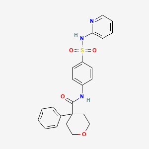 molecular formula C23H23N3O4S B4083092 4-phenyl-N-{4-[(2-pyridinylamino)sulfonyl]phenyl}tetrahydro-2H-pyran-4-carboxamide 