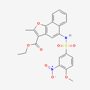 ethyl 5-{[(4-methoxy-3-nitrophenyl)sulfonyl]amino}-2-methylnaphtho[1,2-b]furan-3-carboxylate