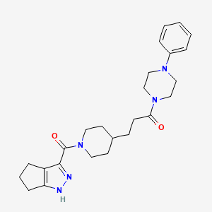 3-({4-[3-oxo-3-(4-phenyl-1-piperazinyl)propyl]-1-piperidinyl}carbonyl)-1,4,5,6-tetrahydrocyclopenta[c]pyrazole