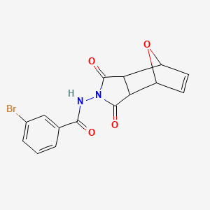 molecular formula C15H11BrN2O4 B4083137 3-bromo-N-(3,5-dioxo-10-oxa-4-azatricyclo[5.2.1.0~2,6~]dec-8-en-4-yl)benzamide 