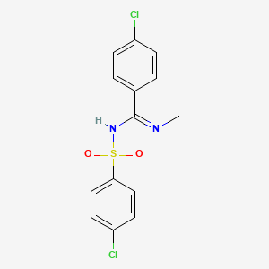 molecular formula C14H12Cl2N2O2S B4083141 4-chloro-N'-[(4-chlorophenyl)sulfonyl]-N-methylbenzenecarboximidamide 
