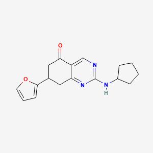 molecular formula C17H19N3O2 B4083156 2-(cyclopentylamino)-7-(2-furyl)-7,8-dihydro-5(6H)-quinazolinone 