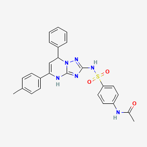molecular formula C26H24N6O3S B4083171 N-[4-({[5-(4-methylphenyl)-7-phenyl-4,7-dihydro[1,2,4]triazolo[1,5-a]pyrimidin-2-yl]amino}sulfonyl)phenyl]acetamide 
