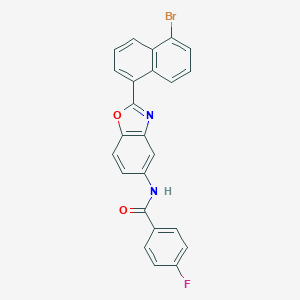 molecular formula C24H14BrFN2O2 B408318 N-[2-(5-Bromo-naphthalen-1-yl)-benzooxazol-5-yl]-4-fluoro-benzamide 