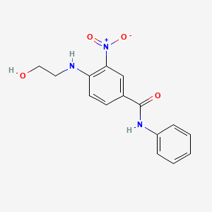 molecular formula C15H15N3O4 B4083182 4-[(2-hydroxyethyl)amino]-3-nitro-N-phenylbenzamide 
