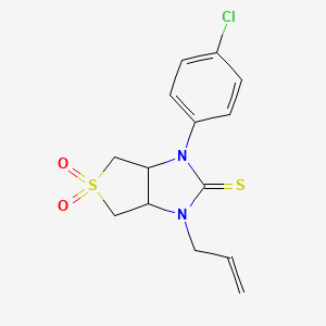 1-allyl-3-(4-chlorophenyl)tetrahydro-1H-thieno[3,4-d]imidazole-2(3H)-thione 5,5-dioxide