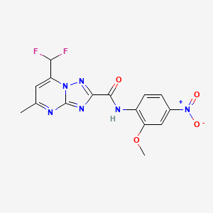 molecular formula C15H12F2N6O4 B4083218 7-(difluoromethyl)-N-(2-methoxy-4-nitrophenyl)-5-methyl[1,2,4]triazolo[1,5-a]pyrimidine-2-carboxamide 
