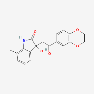 molecular formula C19H17NO5 B4083226 3-[2-(2,3-dihydro-1,4-benzodioxin-6-yl)-2-oxoethyl]-3-hydroxy-7-methyl-1,3-dihydro-2H-indol-2-one 