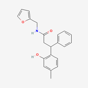 molecular formula C21H21NO3 B4083233 N-(2-furylmethyl)-3-(2-hydroxy-4-methylphenyl)-3-phenylpropanamide 