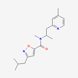 molecular formula C18H25N3O2 B4083240 3-isobutyl-N-methyl-N-[1-methyl-2-(4-methylpyridin-2-yl)ethyl]isoxazole-5-carboxamide 