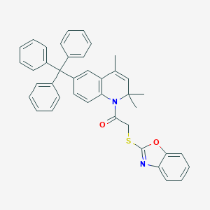 molecular formula C40H34N2O2S B408327 1-[(1,3-Benzoxazol-2-ylsulfanyl)acetyl]-2,2,4-trimethyl-6-trityl-1,2-dihydroquinoline 