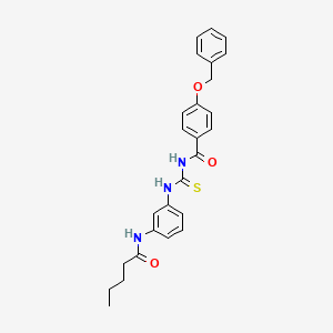 molecular formula C26H27N3O3S B4083296 4-(benzyloxy)-N-({[3-(pentanoylamino)phenyl]amino}carbonothioyl)benzamide 