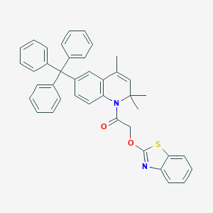 molecular formula C40H34N2O2S B408332 2-(1,3-benzothiazol-2-yloxy)-1-(2,2,4-trimethyl-6-tritylquinolin-1(2H)-yl)ethanone 