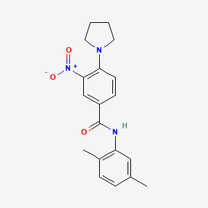 molecular formula C19H21N3O3 B4083329 N-(2,5-dimethylphenyl)-3-nitro-4-(1-pyrrolidinyl)benzamide 