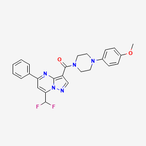 molecular formula C25H23F2N5O2 B4083337 7-(difluoromethyl)-3-{[4-(4-methoxyphenyl)-1-piperazinyl]carbonyl}-5-phenylpyrazolo[1,5-a]pyrimidine 