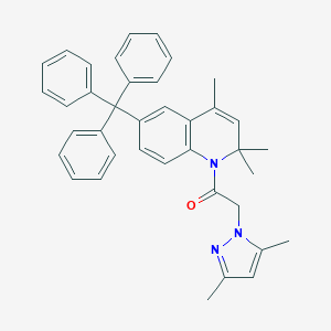 molecular formula C38H37N3O B408334 1-[(3,5-dimethyl-1H-pyrazol-1-yl)acetyl]-2,2,4-trimethyl-6-trityl-1,2-dihydroquinoline 
