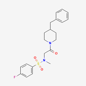 molecular formula C21H25FN2O3S B4083344 N-[2-(4-Benzyl-piperidin-1-yl)-2-oxo-ethyl]-4-fluoro-N-methyl-benzenesulfonamide 