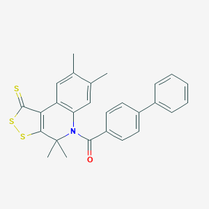 (4-Phenylphenyl)-(4,4,7,8-tetramethyl-1-sulfanylidenedithiolo[3,4-c]quinolin-5-yl)methanone