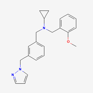 molecular formula C22H25N3O B4083362 N-(2-methoxybenzyl)-N-[3-(1H-pyrazol-1-ylmethyl)benzyl]cyclopropanamine 