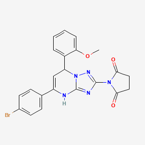 molecular formula C22H18BrN5O3 B4083366 1-[5-(4-bromophenyl)-7-(2-methoxyphenyl)-4,7-dihydro[1,2,4]triazolo[1,5-a]pyrimidin-2-yl]-2,5-pyrrolidinedione 