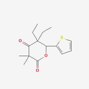 molecular formula C15H20O3S B4083370 5,5-diethyl-3,3-dimethyl-6-(2-thienyl)dihydro-2H-pyran-2,4(3H)-dione 