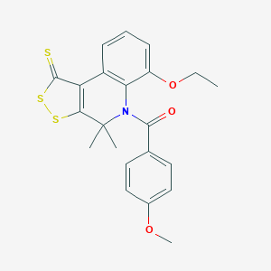 6-ethoxy-5-(4-methoxybenzoyl)-4,4-dimethyl-4,5-dihydro-1H-[1,2]dithiolo[3,4-c]quinoline-1-thione