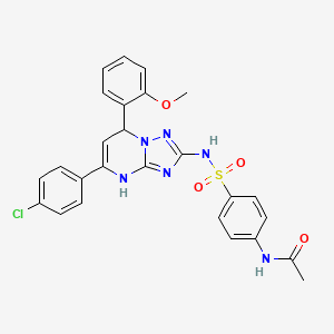 molecular formula C26H23ClN6O4S B4083398 N-[4-({[5-(4-chlorophenyl)-7-(2-methoxyphenyl)-4,7-dihydro[1,2,4]triazolo[1,5-a]pyrimidin-2-yl]amino}sulfonyl)phenyl]acetamide 