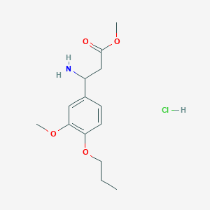 molecular formula C14H22ClNO4 B4083427 methyl 3-amino-3-(3-methoxy-4-propoxyphenyl)propanoate hydrochloride 