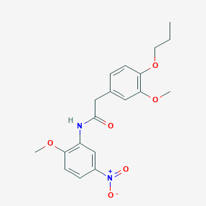 molecular formula C19H22N2O6 B4083439 N-(2-methoxy-5-nitrophenyl)-2-(3-methoxy-4-propoxyphenyl)acetamide 