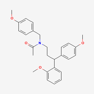 molecular formula C27H31NO4 B4083449 N-(4-methoxybenzyl)-N-[3-(2-methoxyphenyl)-3-(4-methoxyphenyl)propyl]acetamide 