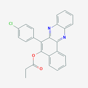 molecular formula C25H17ClN2O2 B408345 6-(4-Chlorophenyl)benzo[a]phenazin-5-yl propanoate CAS No. 309270-74-4