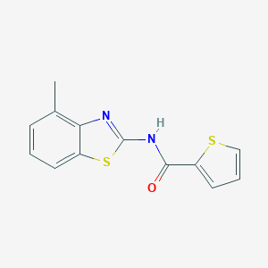 molecular formula C13H10N2OS2 B408347 N-(4-甲基-1,3-苯并噻唑-2-基)-2-噻吩甲酰胺 CAS No. 312742-77-1