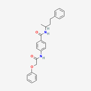 molecular formula C25H26N2O3 B4083488 N-(1-methyl-3-phenylpropyl)-4-[(phenoxyacetyl)amino]benzamide 