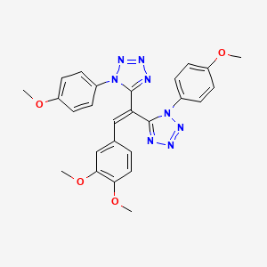 molecular formula C26H24N8O4 B4083519 5,5'-[2-(3,4-dimethoxyphenyl)-1,1-ethenediyl]bis[1-(4-methoxyphenyl)-1H-tetrazole] 