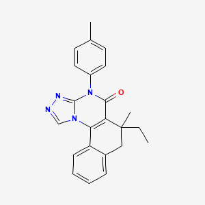 molecular formula C23H22N4O B4083529 6-ethyl-6-methyl-4-(4-methylphenyl)-6,7-dihydrobenzo[h][1,2,4]triazolo[4,3-a]quinazolin-5(4H)-one 