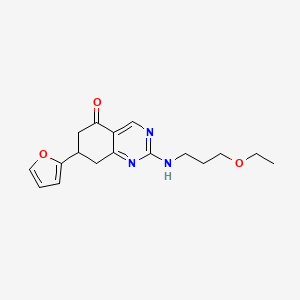 molecular formula C17H21N3O3 B4083534 2-[(3-ethoxypropyl)amino]-7-(2-furyl)-7,8-dihydro-5(6H)-quinazolinone 