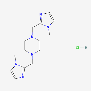 molecular formula C14H23ClN6 B4083548 1,4-bis[(1-methyl-1H-imidazol-2-yl)methyl]piperazine hydrochloride 