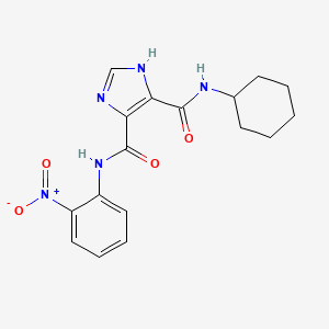 molecular formula C17H19N5O4 B4083552 N~5~-cyclohexyl-N~4~-(2-nitrophenyl)-1H-imidazole-4,5-dicarboxamide 
