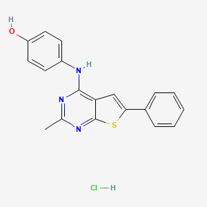 4-[(2-methyl-6-phenylthieno[2,3-d]pyrimidin-4-yl)amino]phenol hydrochloride