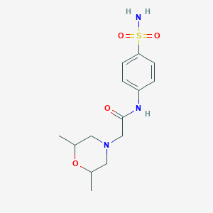 molecular formula C14H21N3O4S B4083562 N-[4-(aminosulfonyl)phenyl]-2-(2,6-dimethyl-4-morpholinyl)acetamide 